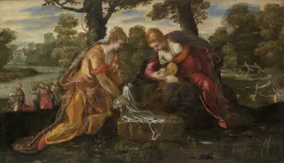 Moses hittas av Jacopo Tintoretto