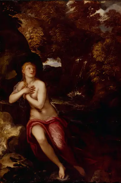 The Magdalene in the Wilderness av Jacopo Tintoretto