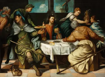 The Supper At Emmaus av Jacopo Tintoretto