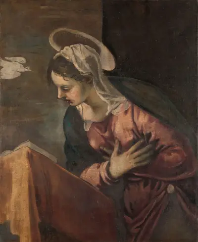 Virgin from the Annunciation to the Virgin av Jacopo Tintoretto