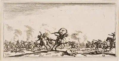 Strid med pistoler av Jacques Callot
