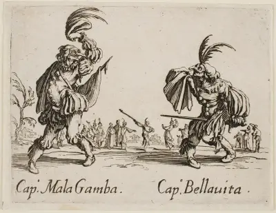 Cap. Mala Gamba och Cap. Bellavita av Jacques Callot