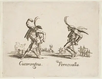 Cucorongna and Pernoualla av Jacques Callot