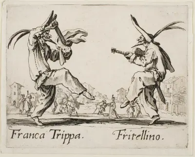 Franca Trippa och Fritellino av Jacques Callot