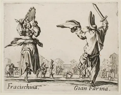Francischina and Gian Farina av Jacques Callot