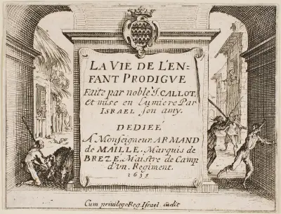 Frontespis till 'Den förlorade sonen' av Jacques Callot