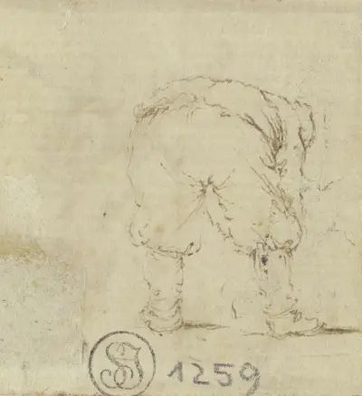 Böjd man sedd bakifrån av Jacques Callot