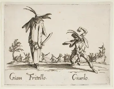 Gian Fritello and Ciurlo av Jacques Callot