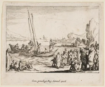 Jesus predikar vid havskanten av Jacques Callot