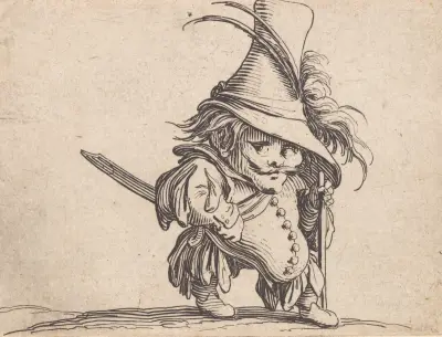 L’homme au ventre tombant et au chapeau très élevé av Jacques Callot