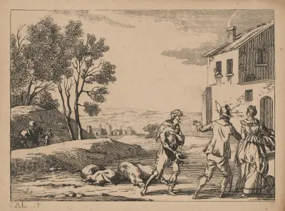 Den förlorade sonens liv – Den förlorade sonen som svinherde av Jacques Callot