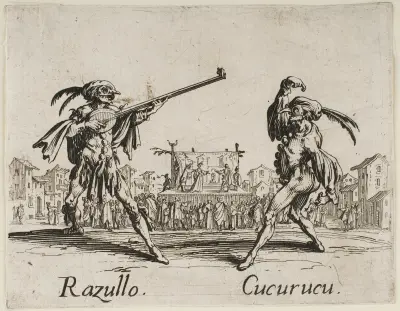 Razullo and Cucurucu av Jacques Callot