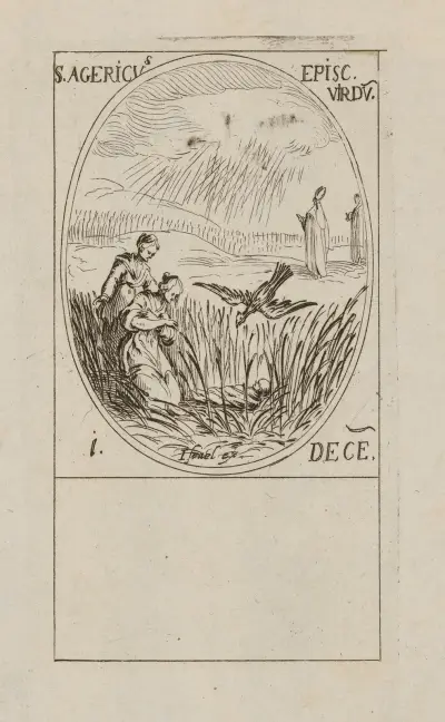 S:t Agericus, biskop av Verdun. 1 december av Jacques Callot