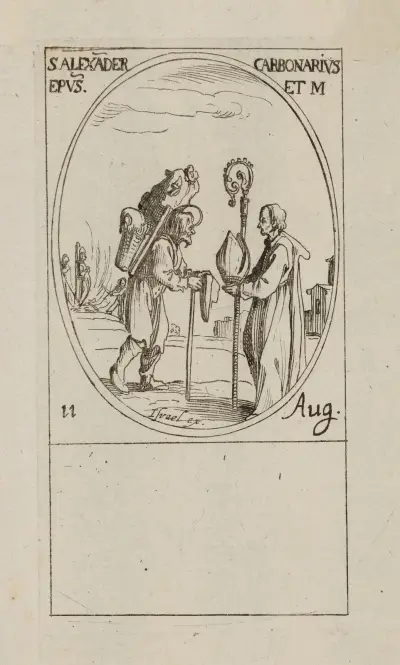 S:t Alexander av Comana, biskop och martyr. 11 augusti av Jacques Callot