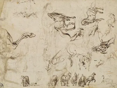 Häststudier (baksida) av Jacques Callot