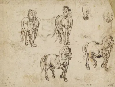 Studier av hästar av Jacques Callot
