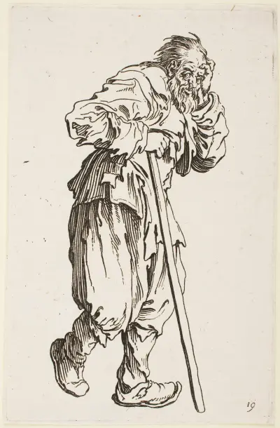 The Beggar Leaning on his Cane av Jacques Callot