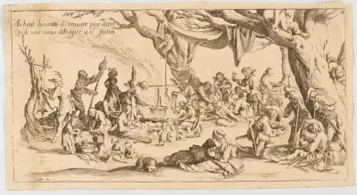 Bohemerna; Förberedelser inför festen av Jacques Callot
