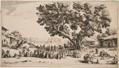 Marknaden i Gondreville av Jacques Callot