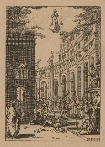 De små apostlarna eller apostlarnas martyrium – den helige Thaddeus av Jacques Callot
