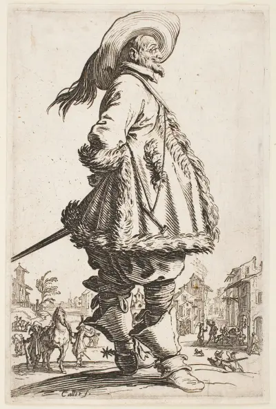 The Nobility of Lorraine – Gentleman in a Fur-Trimmed Coat von Jacques Callot