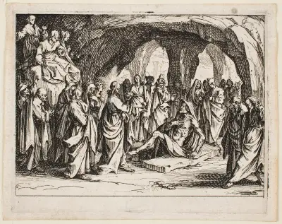 Lasarus uppväckelse av Jacques Callot