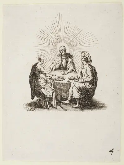 Måltiden i Emmaus av Jacques Callot