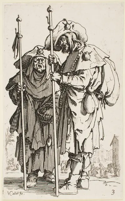 De två pilgrimerna av Jacques Callot