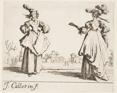 Zwei stehende Frauen von Jacques Callot