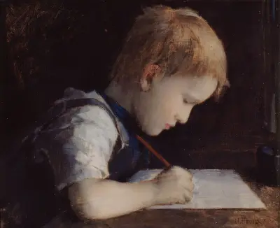 Le petit écriveur av Jean-Jacques Henner