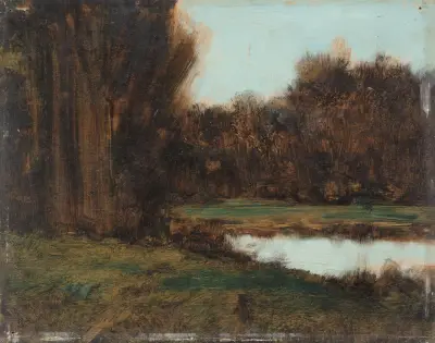 Paysage d’Alsace, une mare av Jean-Jacques Henner