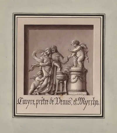 Cinyre, prêtre de Vénus, et Myrrha von Jean Jacques Lequeu