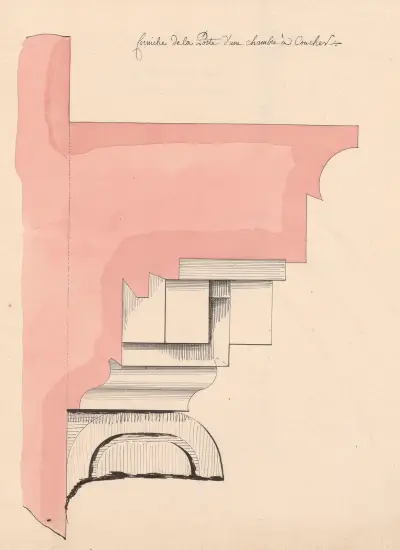 Corniche de la porte d’une chambre à coucher av Jean Jacques Lequeu