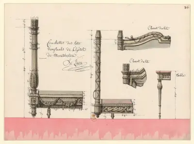 Couchettes des lits nuptials de l’hôtel de Montholon von Jean Jacques Lequeu
