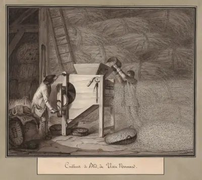 Cribleurs de blé, du Vexin Normand von Jean Jacques Lequeu