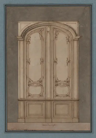 Teckning av ett bufétbord av Jean Jacques Lequeu