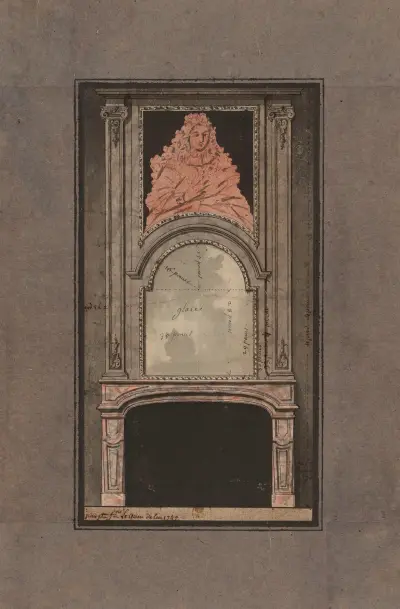Dessin d’une cheminée von Jean Jacques Lequeu