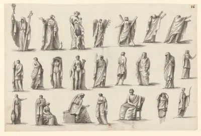 Figurstudier av Jean Jacques Lequeu