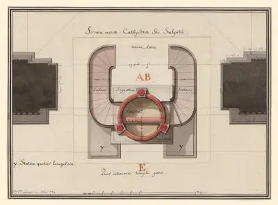 Forma norae cathedrae Sti Sulpitii – plans de la nouvelle chaire à prêcher pour la paroisse de St. Sulpice von Jean Jacques Lequeu