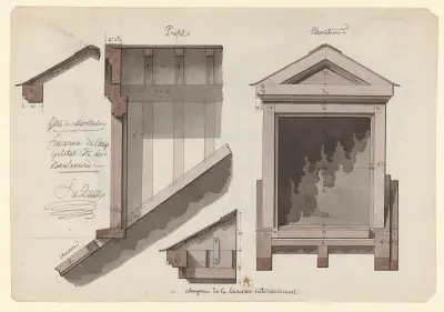 Hôtel de Montholon. Lucarne de l’étage galetas côté du boulevard av Jean Jacques Lequeu