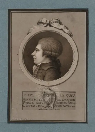 Jean-Jacques Lequeu, arkitekt, medlem av Kungliga akademien för vetenskaper, sköna litteraturer och sköna konster i Rouen – född i Rouen år 1757 av Jean Jacques Lequeu