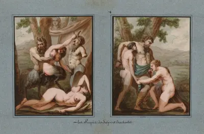 Les Priapées des Satyres et Bacchantes av Jean Jacques Lequeu