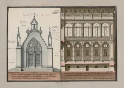 Ny kyrkportal tillämpad på det övre templet för Isis, byggt av gallerna och bevarat av Frans I av Jean Jacques Lequeu