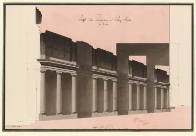 Profil och perspektiv i Palazzo Spada i Rom av Jean Jacques Lequeu