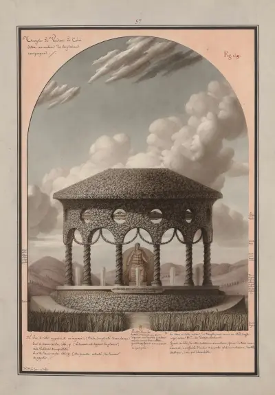 Ceres gröna tempel beläget mitt på landsbygden av Jean Jacques Lequeu