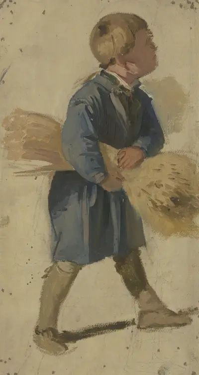 Bondepojke med kärve under armen av Jakob Becker
