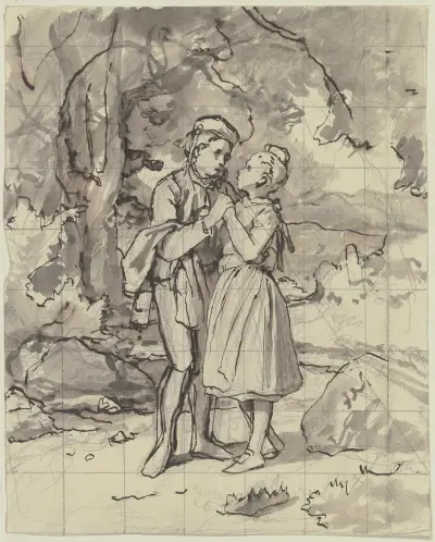 Bauernjunge und Bauernmädchen av Jakob Becker
