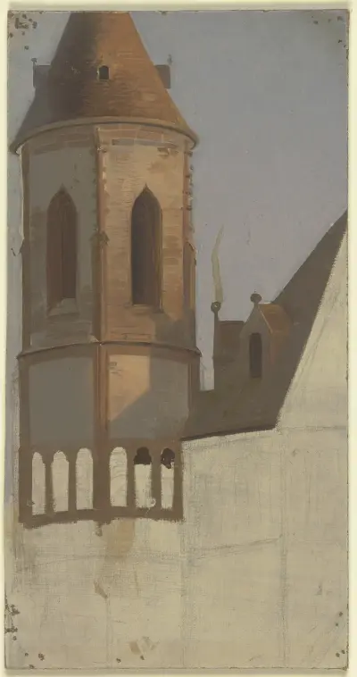 Korflankstorn i en romansk kyrka av Jakob Becker