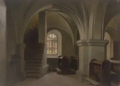 Kyrkointeriör av Jakob Becker