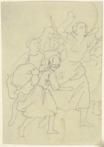 Uppskakad grupp (fragment) av Jakob Becker